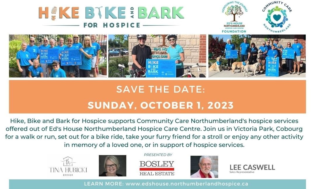 Tina Hubicki & Lee Caswell of Bosley Real Estate Ltd. Present Hike, Bike and Bark for Hospice October 1st